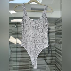 Superdown animal print bodysuit